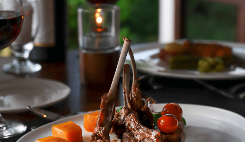 CHAR RACK LAMB W PRESSED POTATO AND BEET ROOT